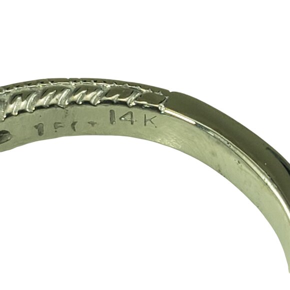 14K White Gold Blue Zircon and Diamond Ring Size 8 #19495 - Picture 7 of 10